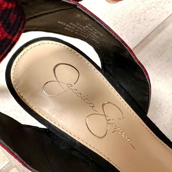 Jessica Simpson Black/Red Multi Sinista High Heel Sandal ankle straps women 8.5 - Picture 7 of 9